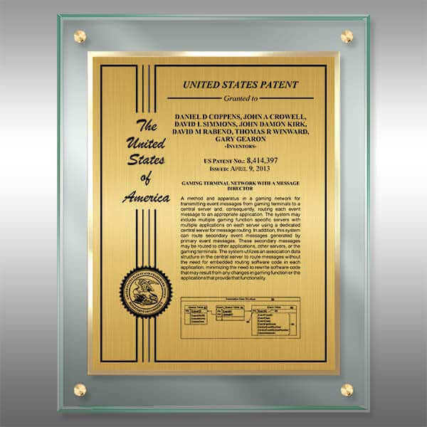 JD1-EZ14 Gold Patent Certificate