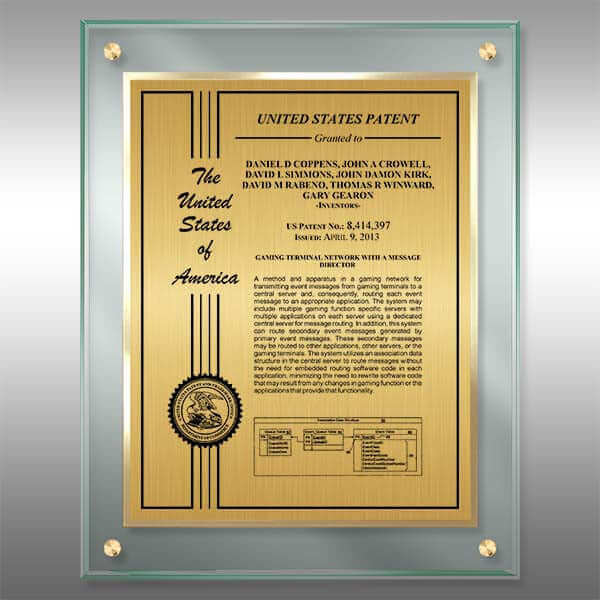 JD1-EZ14 Gold Patent Certificate