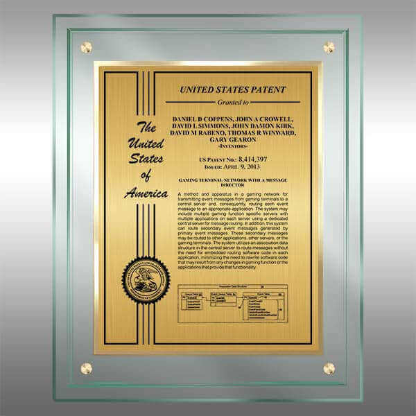 JD2-EZG15 Gold Patent Certificate