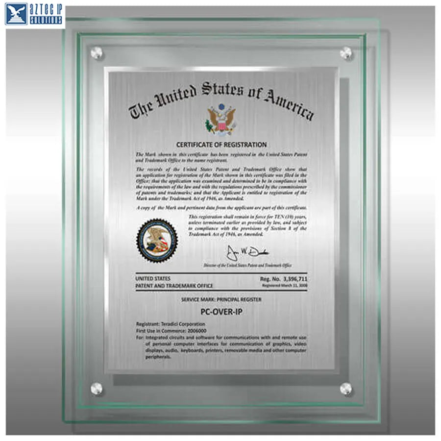 clear acrylic trademark plaques