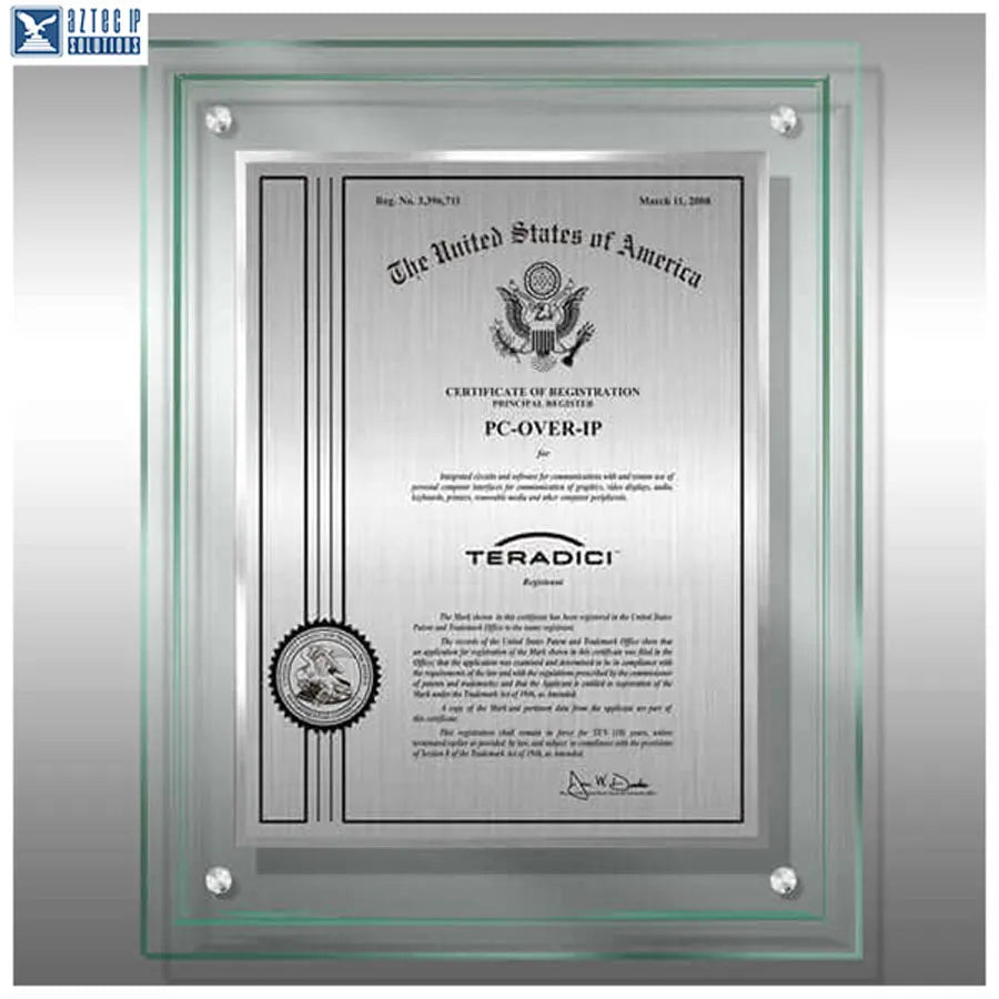 clear acrylic trademark plaques
