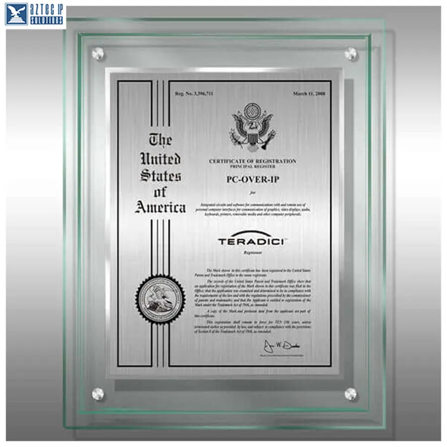 clear acrylic trademark plaques