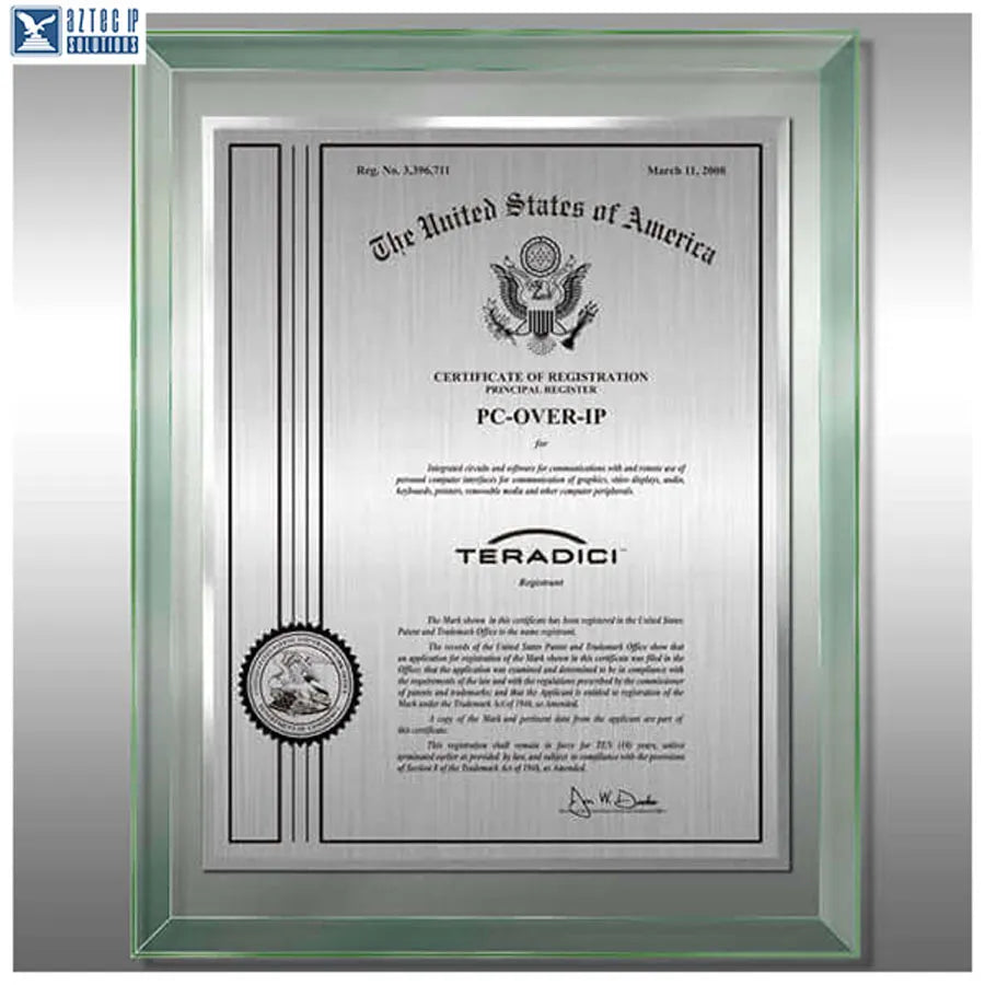 Glass Trademark Plaques