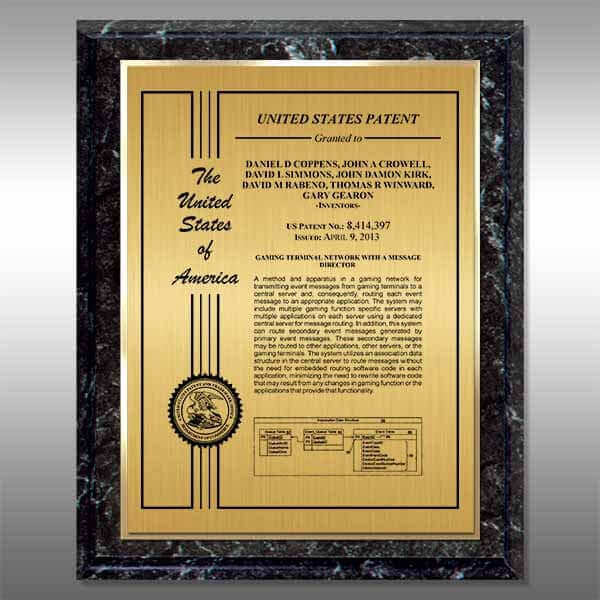 MF-EZ12 Gold Patent Certificate