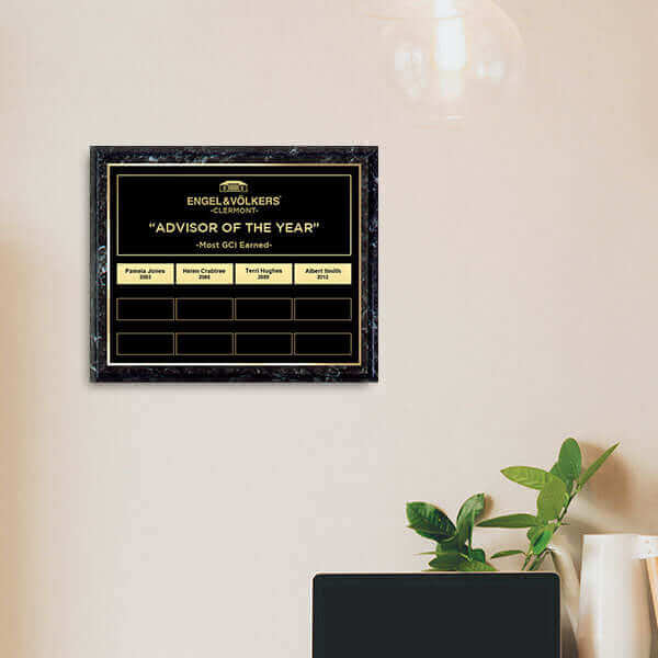 MB-PP-EZ12 Gold Horizontal Wall Plaque