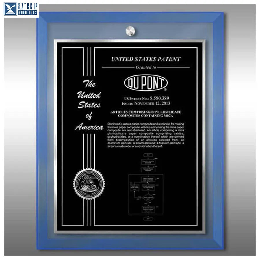 Layout 2 | Patent Certificate - Glass patent display