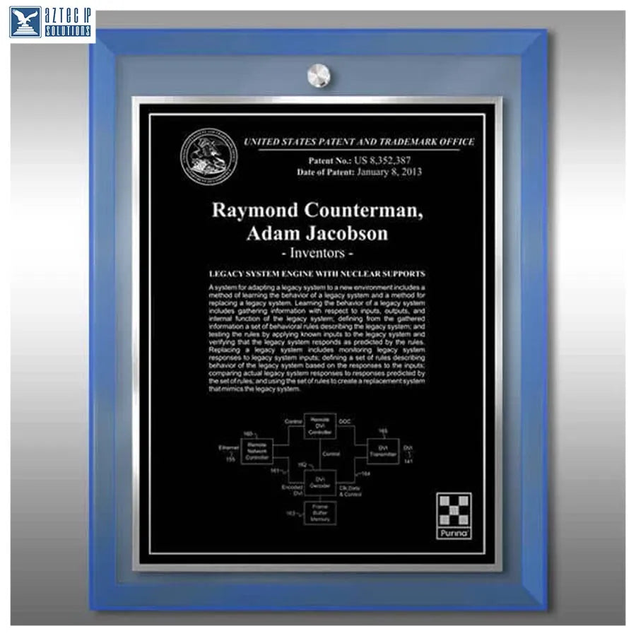Layout 3 | Inventor Patent - Modern blue plaque