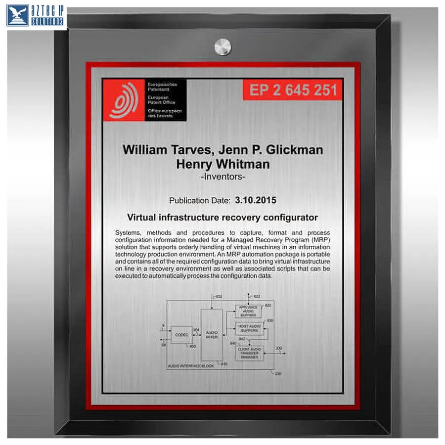 Modern patent plaque