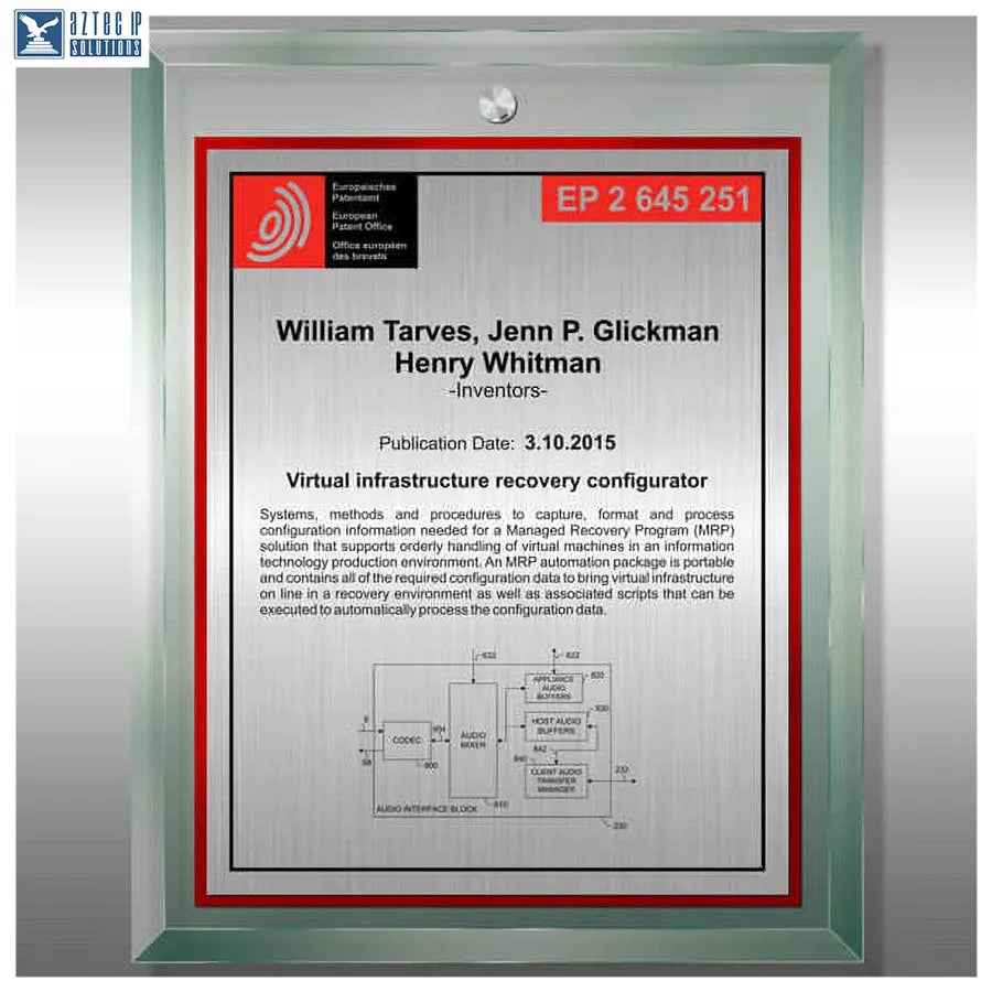 Red and silver plaque