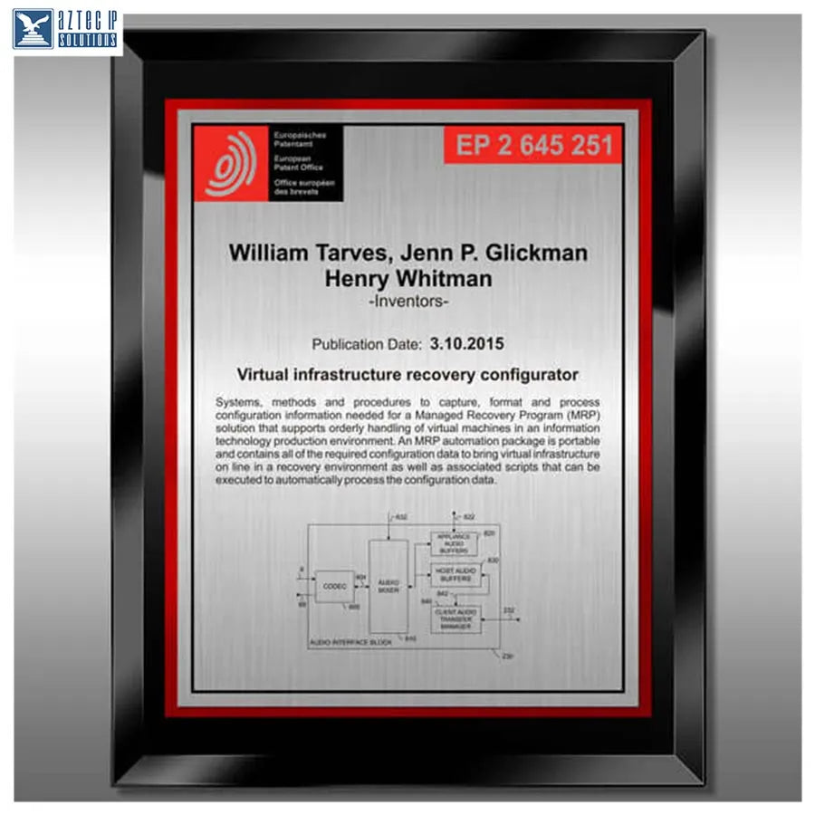 Inventor recognition plaque
