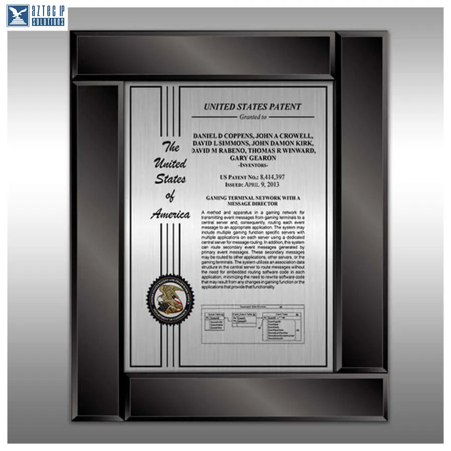 Layout 2 | Patent Certificate - Glass black plaque