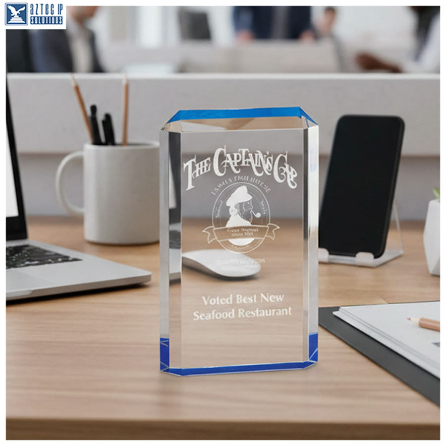 Laser-etched acrylic plaque