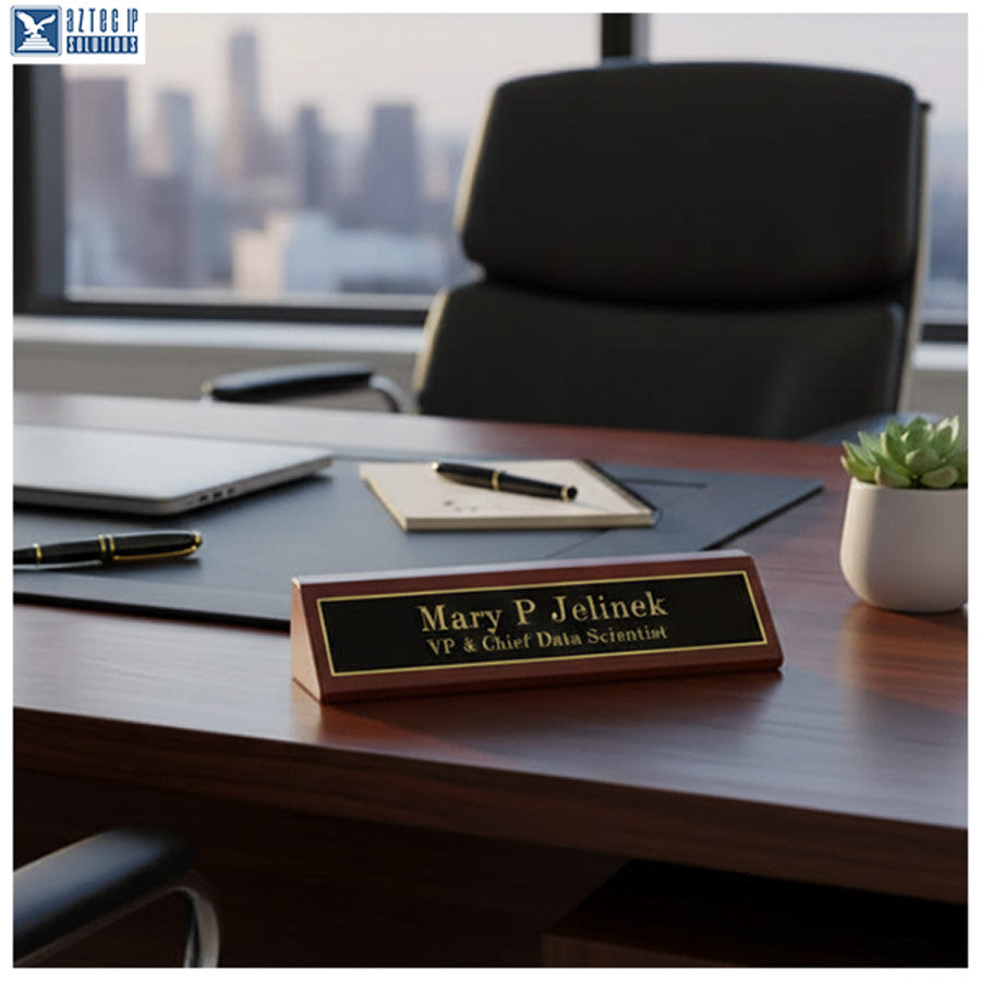 black gold desk plate