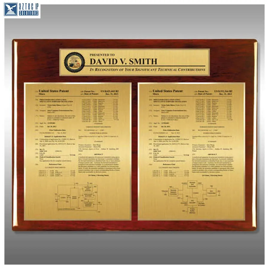 Layout 2 | Patent Certificate - Rosewood double presentation plaque