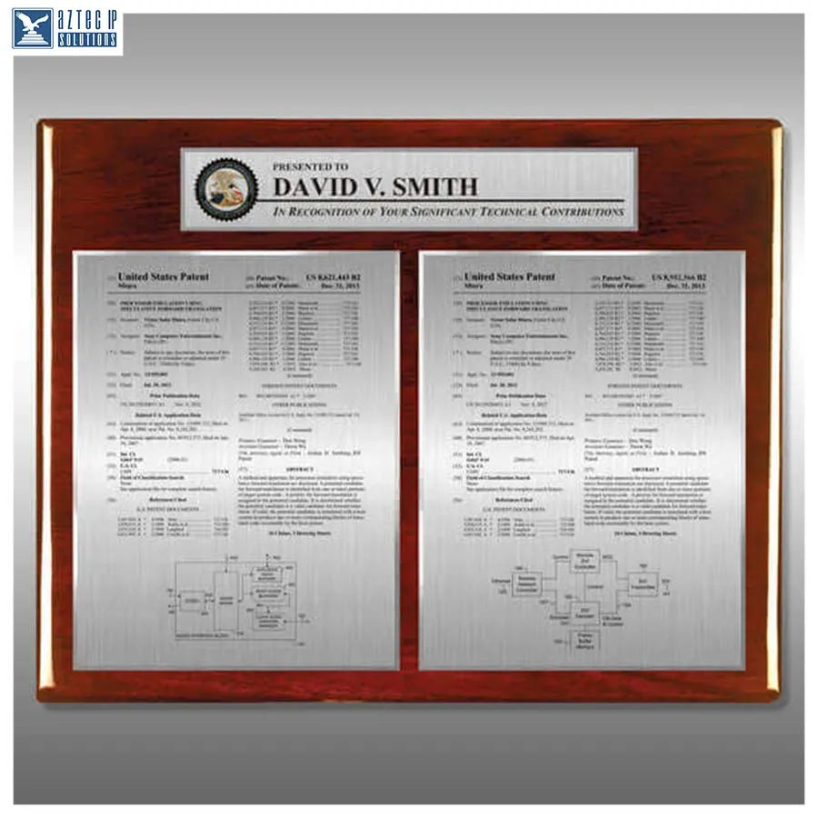 Layout 2 | Patent Certificate - Rosewood double presentation plaque