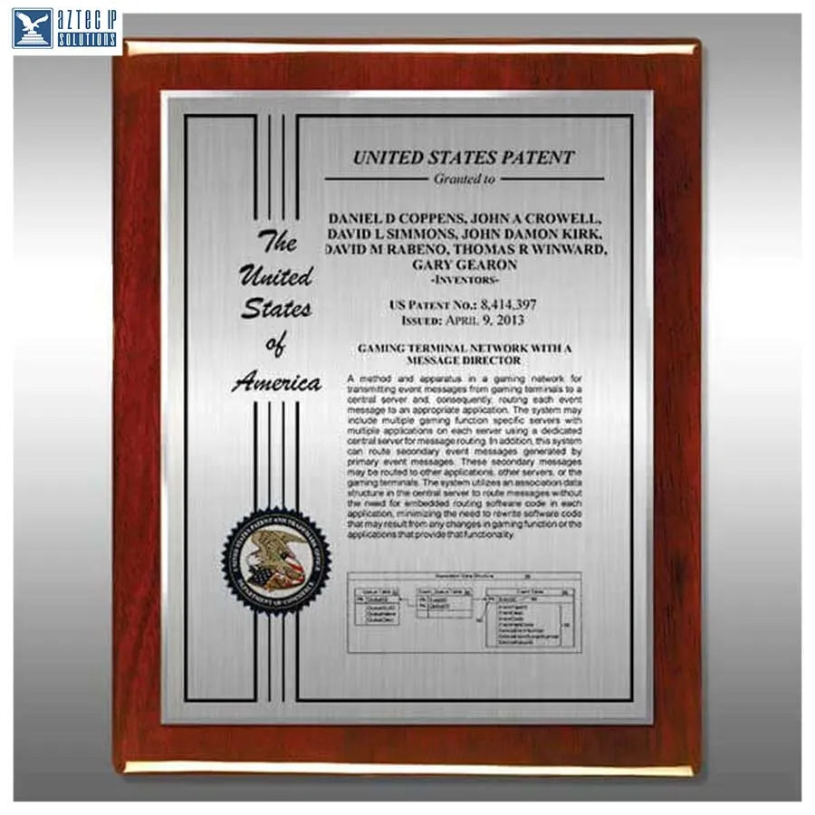Layout 2 | Patent Certificate - Rosewood piano finish