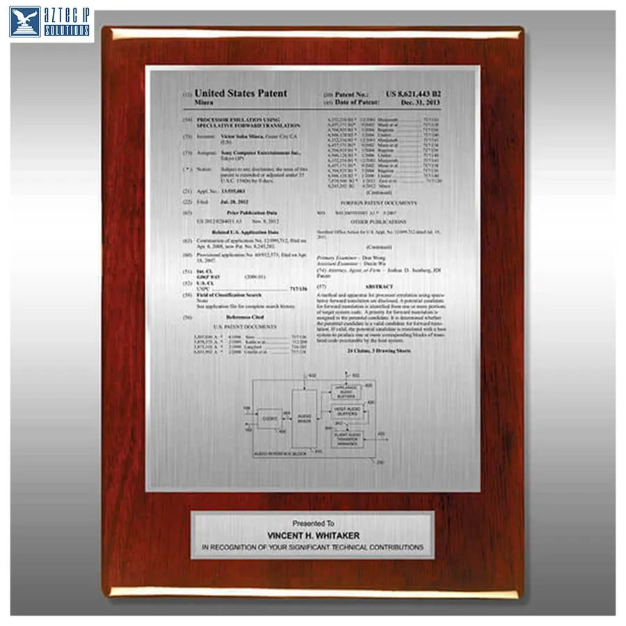 Layout 1 | Patent Front Page - Patent award plaque