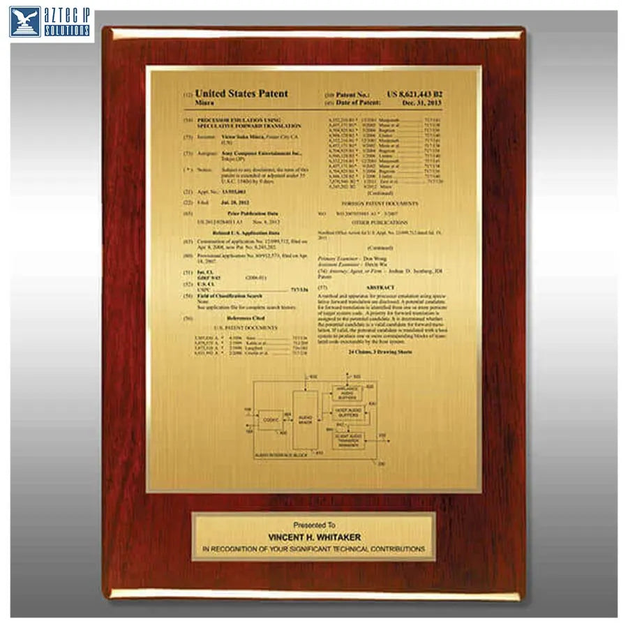 Layout 1 | Patent Front Page - Patent award plaque