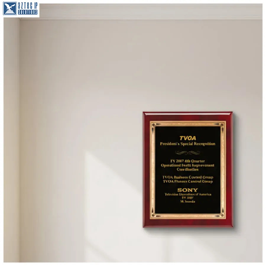 Employee appreciation plaque