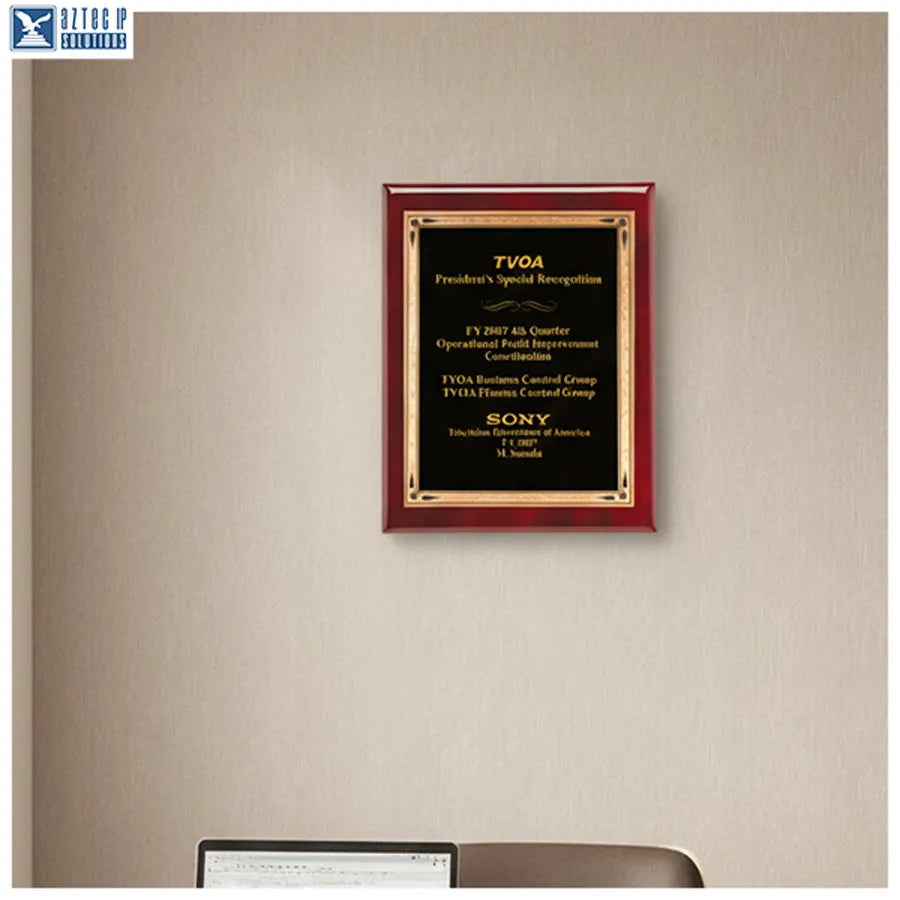 Rosewood piano finish plaque