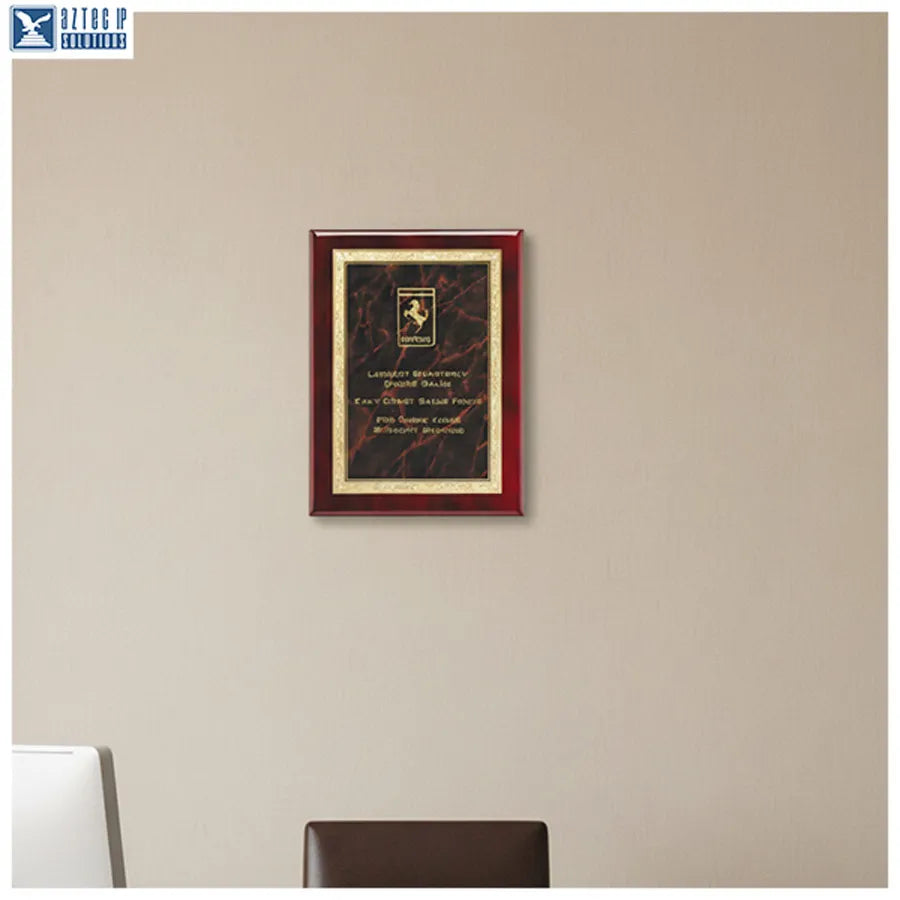 Laser engraved plaque