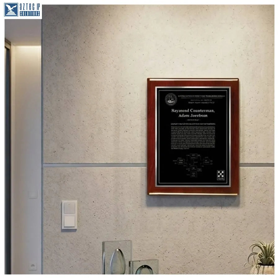Gold HD plate patent plaque