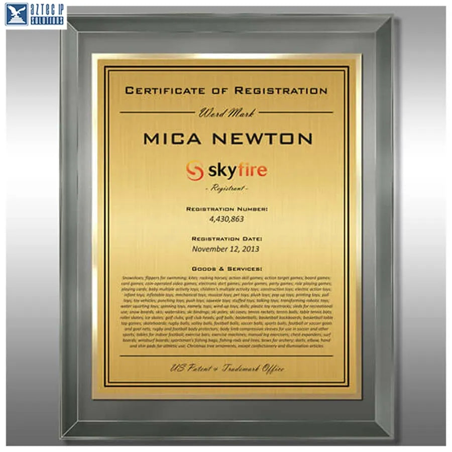 Acrylic trademark plaques