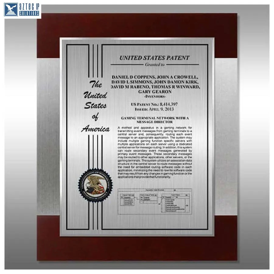 Layout 2 | Patent Certificate - Corporate recognition plaque