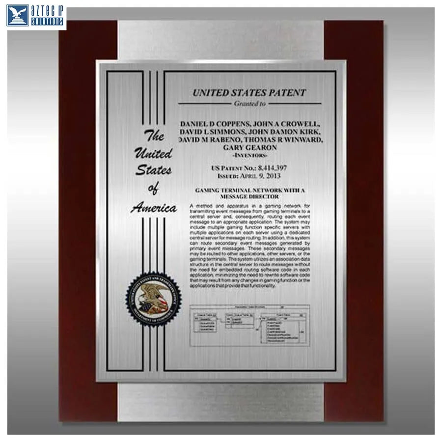 Layout 2 | Patent Certificate - Corporate recognition plaque