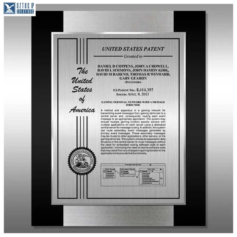 Layout 2 | Patent Certificate - Innovation award plaque