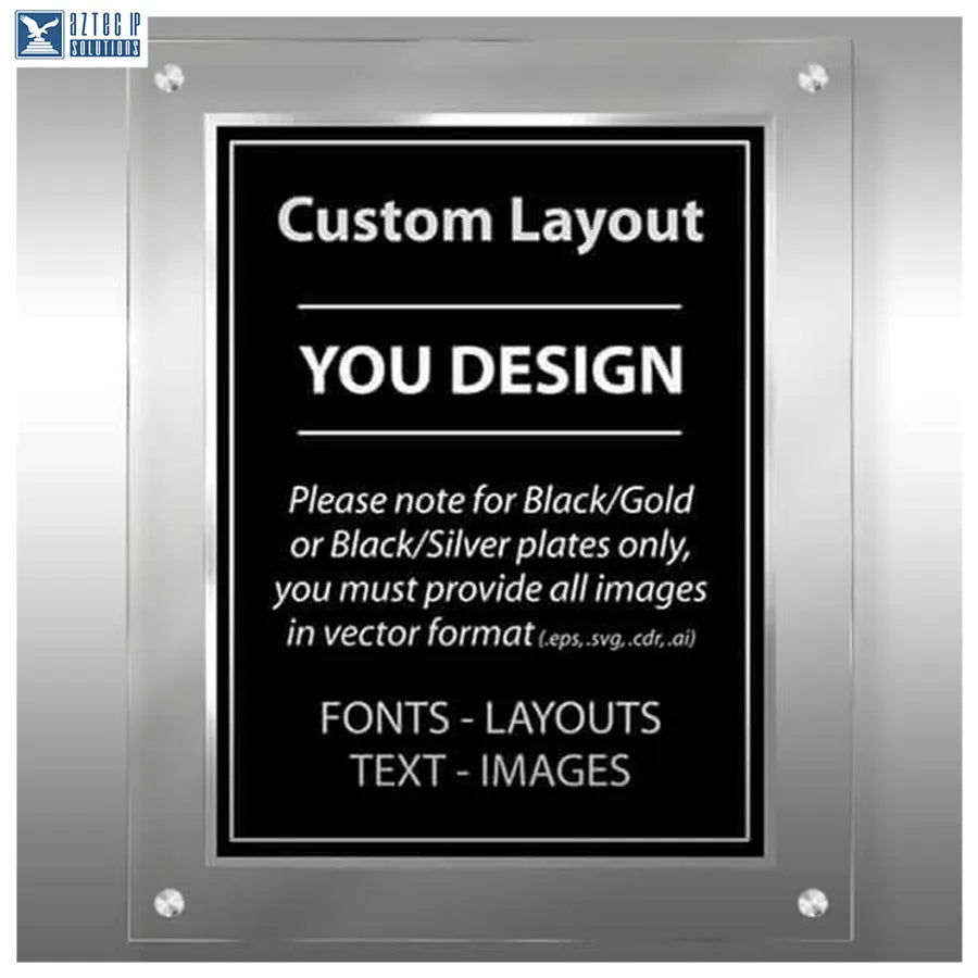 Layout 5 | Custom Layout - Lucite® plaque with stand-offs