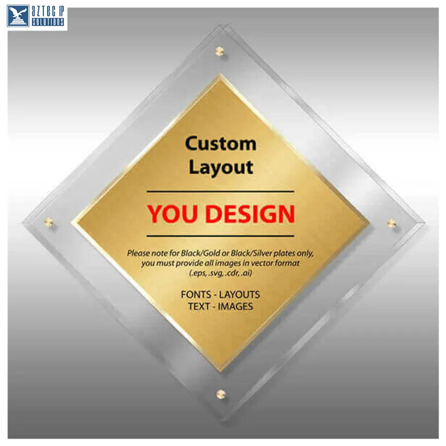 Brushed metal patent display