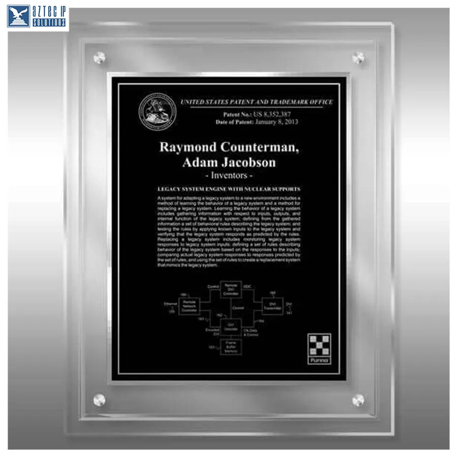 Layout 3 | Inventor Patent - Black metal patent plaque