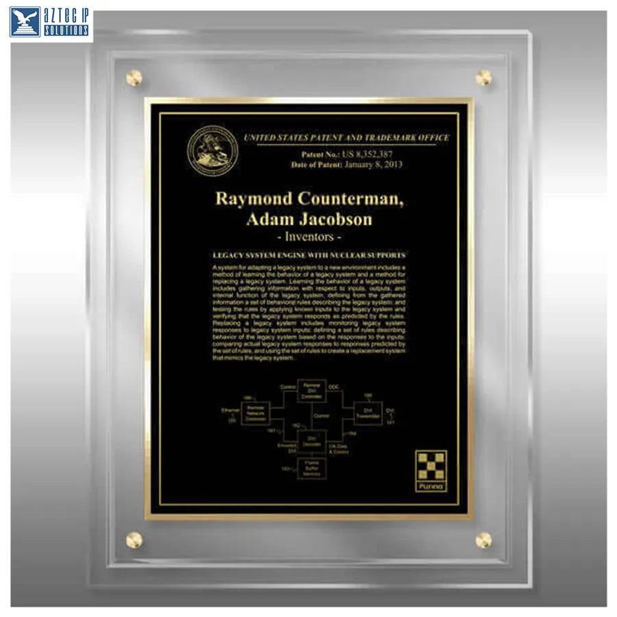 Layout 3 | Inventor Patent - Black metal patent plaque
