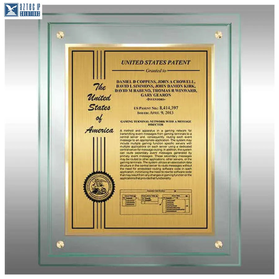 Layout 2 | Patent Certificate  - TransLucite® plaque