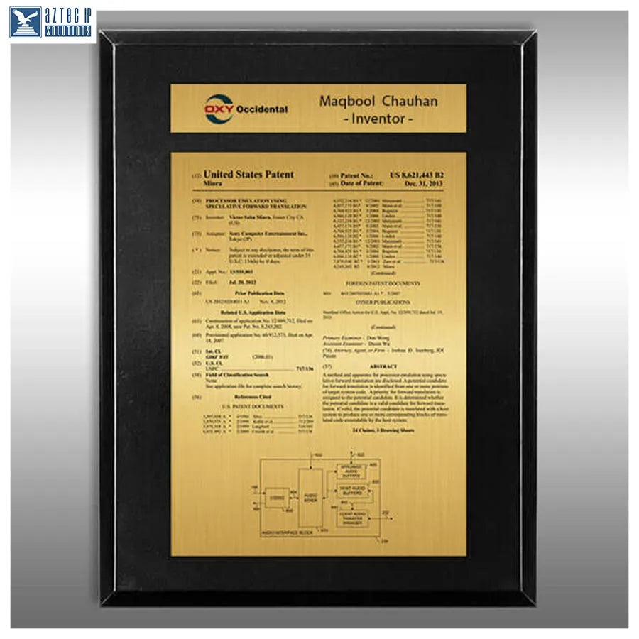 Personalized inventor plaque