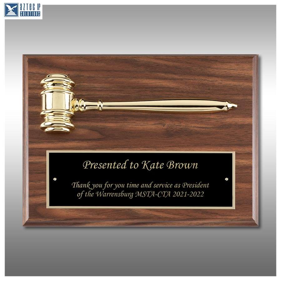 Walnut & Gold Gavel