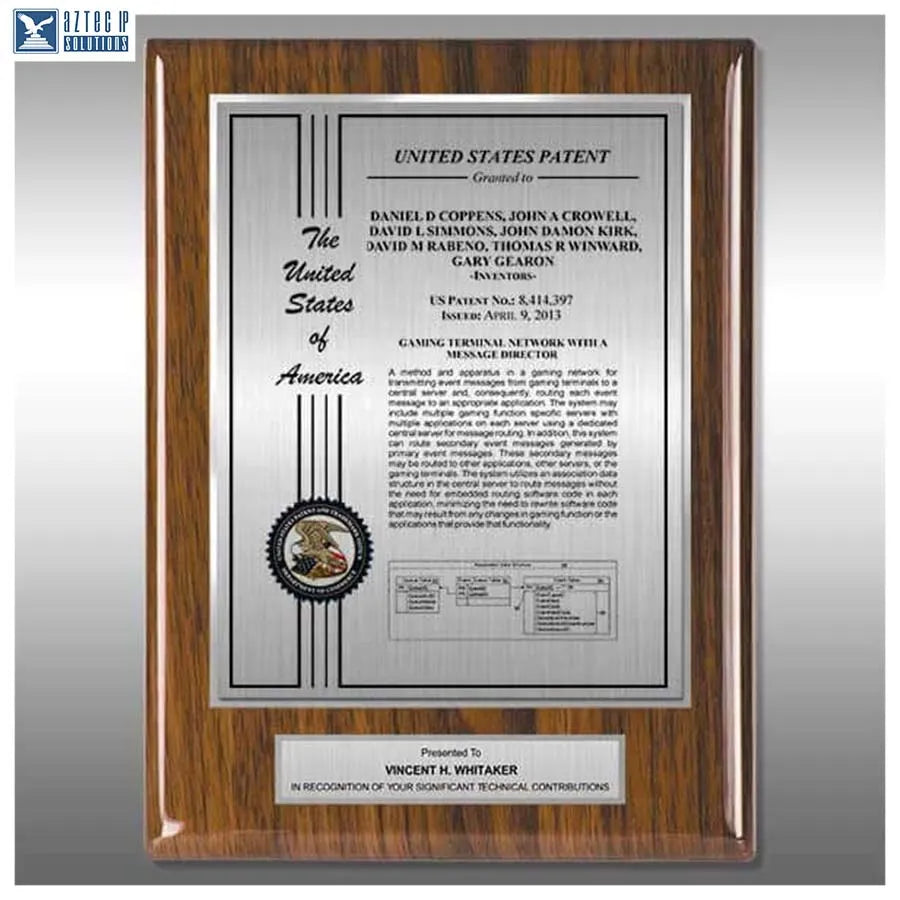 Layout 2 | Patent Certificate - Inventor recognition plaque