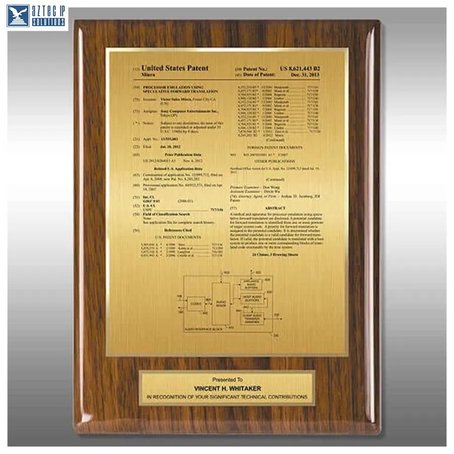 Layout 1 | Patent Front Page - Patent award plaque