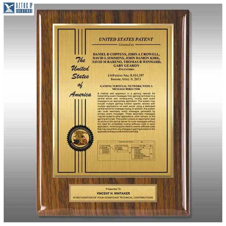 Layout 2 | Patent Certificate - Inventor recognition plaque