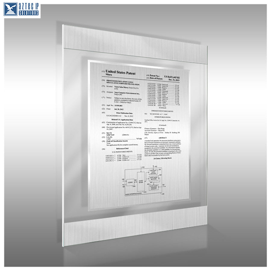 Patent Plaque - Dual Band AirLucite® Clear DB-AJ-EZ14 side view