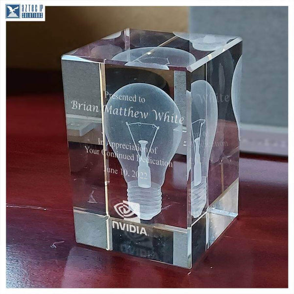 Desk Award - Crystal 3D Lightbulb Innovation Award  BlK-L160C