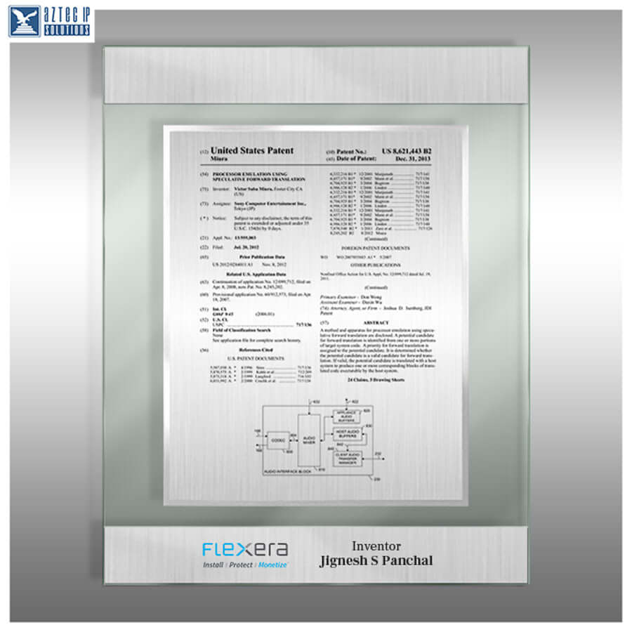Patent Plaque - Dual Band AirLucite® Jade DB-AI-EZ14