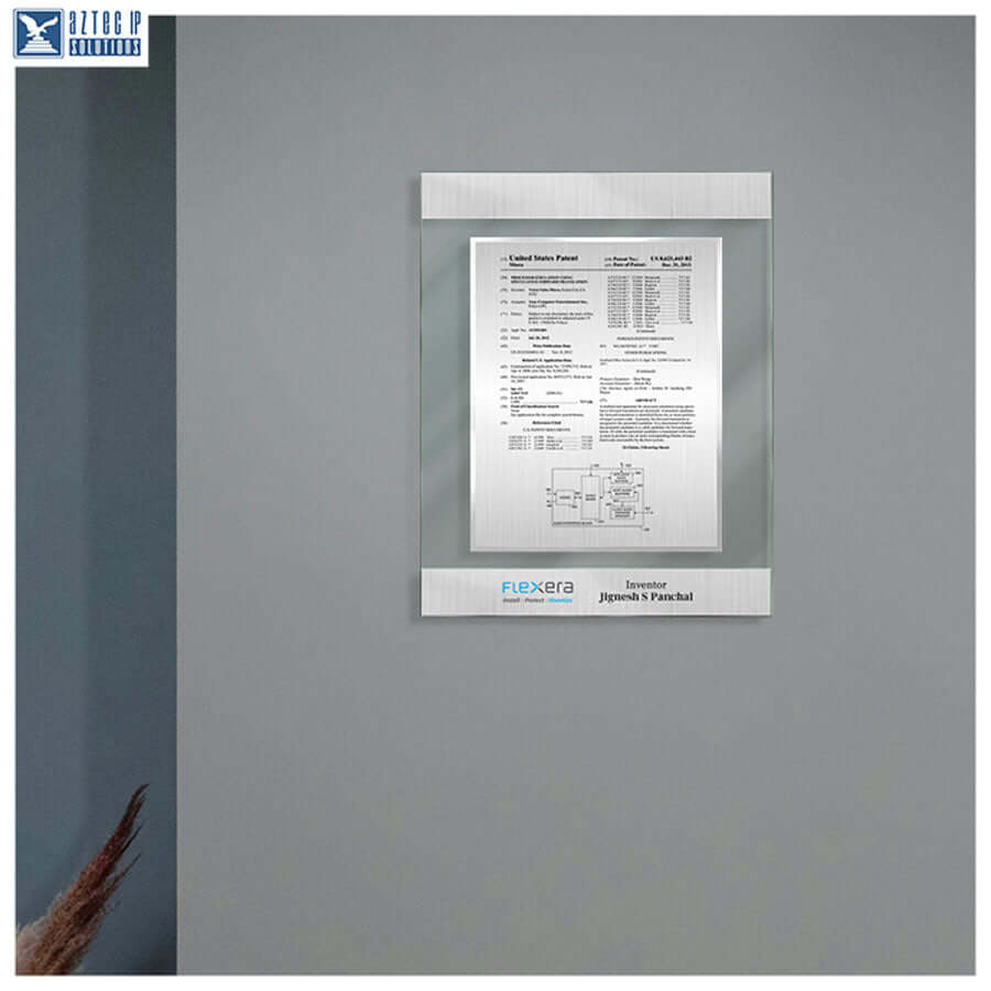 Patent Plaque - Dual Band AirLucite® on wall