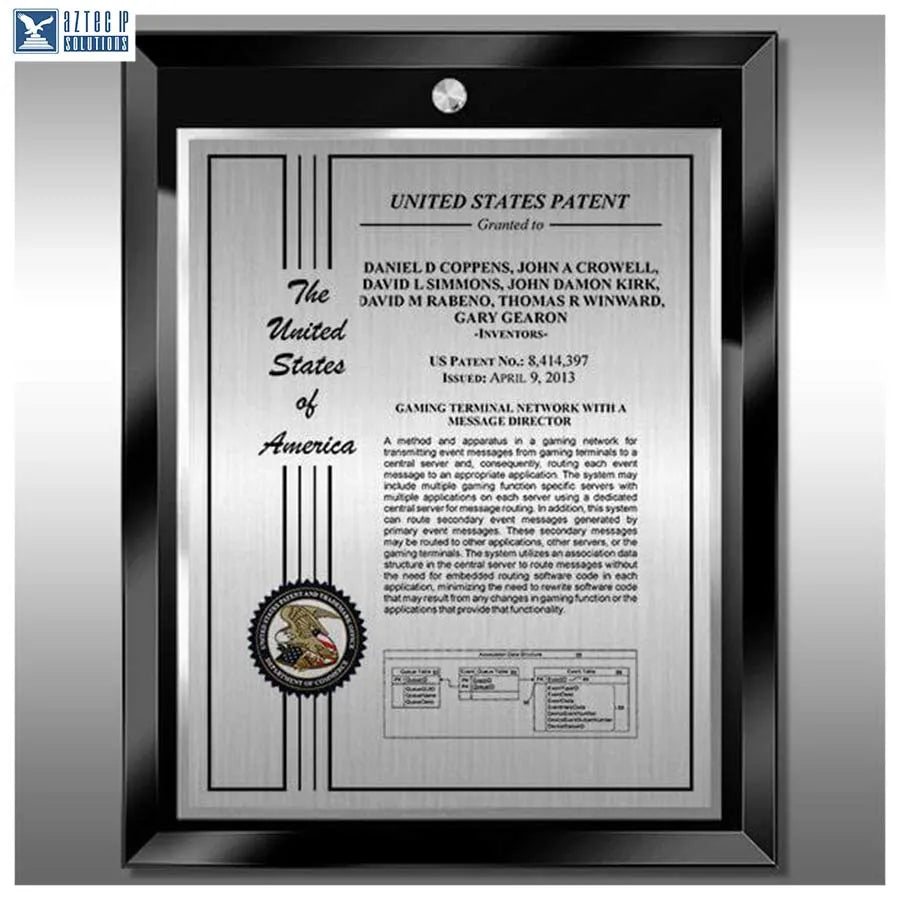 Layout 2 | Patent Certificate - Glass patent display