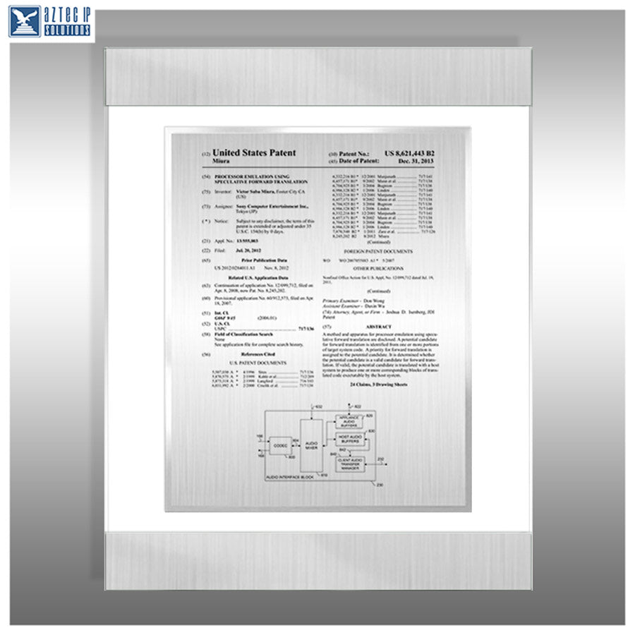 DB-AW-EZ14 patent plaque