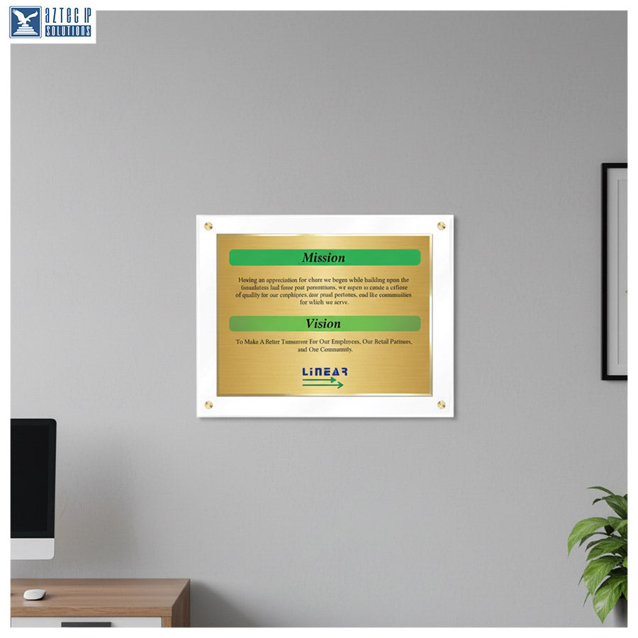 Mission Statement Plaque - WhiteLucite® Wht-MS912