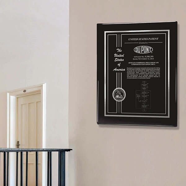 Patent Plaque on wall