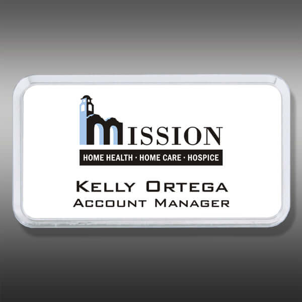 Name Tag-Rounded NT15B3-CFR White